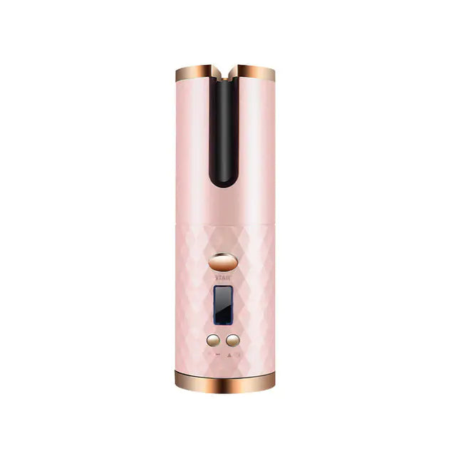 Get salon-quality curls on the go with this cordless rotating curler. Beautycom.