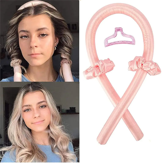 Curling headband for effortless, heat-free curls. Beautycom.  