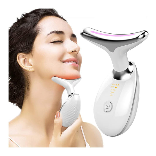 Microcurrent neck and face massager for skin firming and rejuvenation. Beautycom.  