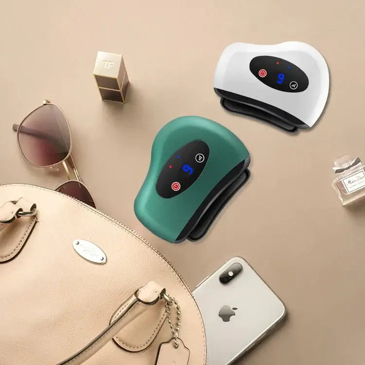 Rechargeable Gua Sha device for enhanced circulation and skin firming. Beautycom.  