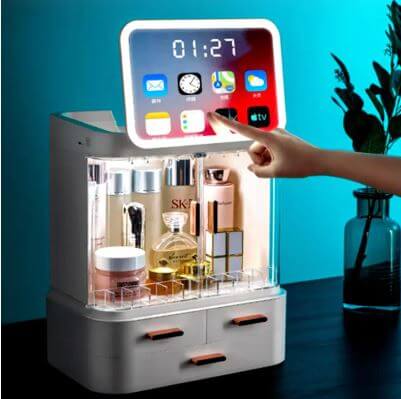 Stylish LED Screen Storage Box for all your beauty accessories. Beautycom.