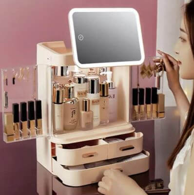Keep your beauty essentials neatly arranged with the LED Storage Box. Beautycom.  